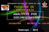 MECANICA DE SUELOS-Analisis Por Sedimentacion