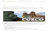 Qué Ver y Hacer en La Ciudad Del Cusco - Perú