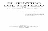 El Sentido Del Misterio y El Claroscuro Intelectual Natural y Sobrenatural. P. Garrigou Lagrange