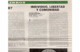 Paz Serrano Gassent, Recensión sobre Individuo, libertad y comunidad. Le Monde Diplomatique I