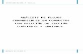 Análisis de Flujos Compresibles en Conductos Con Fricción de Sección Constante y Variable