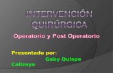 Informe Qx, Post Operatorio y Epicrisis