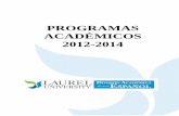 Programas Académicos DAE Laurel University 2012-2014