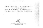 Auerbach, Erich. Lenguaje literario y público en la baja latinidad y en la Edad Media (selección)