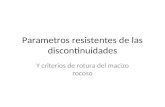 3 - Parametros Resistentes de Las Discontinuidades y Macizo
