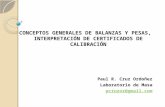 CRITERIOS GENERALES DE BALANZAS Y PESAS, INTERPRETACIÓN DE CERTIFICADOS DE CALIBRACIÓN