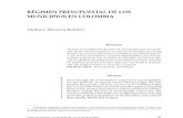 RÉGIMEN PRESUPUESTAL DE LOS MUNICIPIOS EN COLOMBIA