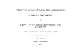 Teoría Avanzada de Análisis Combinatorio y ley Hipergeométrica de Cabito