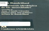 Baudrillard - La Génesis Ideológica de Las Necesidades