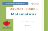 Plan 6to Grado - Bloque 1 Matemáticas (2015-2016)