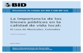 La Importancia de Los Bienes Públicos en La Calidad de Vida Local El Caso de Manizales Colombia