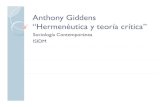 Anthony Giddens “Hermenéutica y teoría crítica”