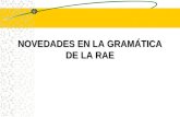 Novedades en La Gramática de La Rae
