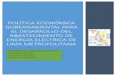 Politica Economica Gubernamental Para El Abastecimiento de Energia en Lima Metropolitana