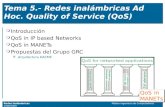 Redes Inalámbricas Máster Ingeniería de Computadores 2008/2009 Tema 5.- Redes inalámbricas Ad Hoc. Quality of Service (QoS)  Introducción  QoS in IP.