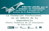 DIRECCIÓN GENERAL DE FORMACIÓN PROFESIONAL Y EDUCACIÓN PERMANENTE La Formación Profesional en el ámbito de la dependencia Oferta formativa de la Consejería.