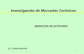 1 MEDICION DE ACTITUDES Investigación de Mercados Turísticos Lic. Diana Huerto.