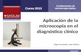 Diego Fernando Lopez Muñoz Fundamentos de microscopía óptica Aplicación de la microscopía en el diagnóstico clínico Curso 2013 13/02/2013.