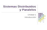 Sistemas Distribuidos y Paralelos Unidad 1 Introducción.