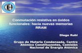 Diego Rubi Grupo de Materia Condensada, Centro Atómico Constituyentes, Comisión Nacional de Energía Atómica Conmutación resistiva en óxidos funcionales: