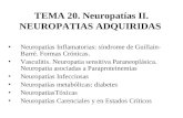 TEMA 20. Neuropatías II. NEUROPATIAS ADQUIRIDAS Neuropatías Inflamatorias: síndrome de Guillain- Barré. Formas Crónicas. Vasculitis. Neuropatia sensitiva