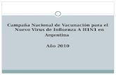 Campaña Nacional de Vacunación para el Nuevo Virus de Influenza A H1N1 en Argentina Año 2010.