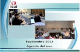 Septiembre 2013 Agenda del mes Contacto: lmartinez@icai.org.mx.