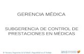 GERENCIA MÉDICA SUBGERENCIA DE CONTROL DE PRESTACIONES EN MÉDICAS.