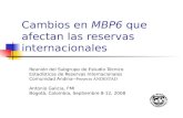 Cambios en MBP6 que afectan las reservas internacionales Reunión del Subgrupo de Estudio Técnico Estadísticas de Reservas Internacionales Comunidad Andina.