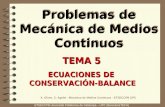 ETSECCPB Universitat Politècnica de Catalunya – UPC (BarcelonaTECH) Problemas de Mecánica de Medios Continuos TEMA 5 ECUACIONES DE CONSERVACIÓN-BALANCE.