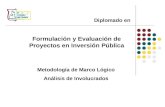 Diplomado en Formulación y Evaluación de Proyectos en Inversión Pública Metodología de Marco Lógico Análisis de Involucrados.