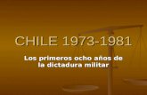 CHILE 1973-1981 Los primeros ocho años de la dictadura militar.