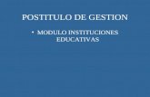 POSTITULO DE GESTION MODULO INSTITUCIONES EDUCATIVAS.