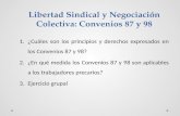 Libertad Sindical y Negociación Colectiva: Convenios 87 y 98 1.¿Cuáles son los principios y derechos expresados en los Convenios 87 y 98? 2.¿En qué medida.