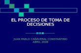 EL PROCESO DE TOMA DE DECISIONES JUAN PABLO CAÑAVERAL CONSTANTINO ABRIL 2008.