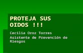 PROTEJA SUS OIDOS !!! Cecilia Oroz Torres Asistente de Prevención de Riesgos.