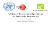 Pol íticas y Directrices Operativas del Fondo de Adaptación Noviembre, 10-12 Ciudad de Panama, Panama.