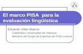 El marco PISA para la evaluación lingüística Eduardo Vidal-Abarca Catedrático Universidad de Valencia Miembro del Grupo de Expertos de PISA-Lectura.