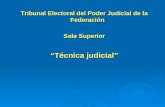 Tribunal Electoral del Poder Judicial de la Federación Sala Superior “Técnica judicial”