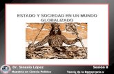 Teoría de la Democracia y Gobernabilidad Dr. Sinesio LópezSesión 8 Maestría en Ciencia Política ESTADO Y SOCIEDAD EN UN MUNDO GLOBALIZADO.