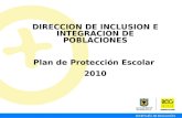 DIRECCION DE INCLUSION E INTEGRACION DE POBLACIONES Plan de Protección Escolar 2010.
