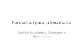 Formación para la Secretaría Gestión Económica, Contratos e Inventarios.