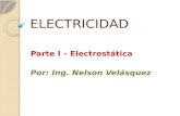 ELECTRICIDAD Parte I – Electrostática Por: Ing. Nelson Velásquez.