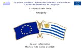 Programa temático “Agentes No Estatales y Autoridades Locales en Desarrollo en Uruguay” Convocatoria 2008 Uruguay Sesión informativa Martes 4 de marzo.