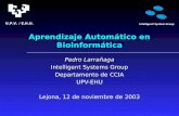 Intelligent System Group U.P.V. / E.H.U. Aprendizaje Automático en Bioinformática Pedro Larrañaga Intelligent Systems Group Departamento de CCIA UPV-EHU.