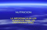 NUTRICION LA IMPORTANCIA DE LOS ALIMENTOS PARA UN CRECIMIENTO SANO.