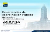 Experiencias de coordinación Público -Privadas ASAPRA Jornadas Académicas ASAPRA Cr. Enrique Canon Director Nacional de Aduanas - Uruguay Punta del Este.