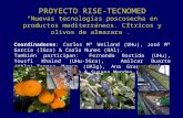 PROYECTO RISE-TECNOMED “Nuevas tecnologías poscosecha en productos mediterráneos. Cítricos y olivos de almazara”. Coordinadores: Carlos Mª Weiland (UHu),