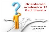 Orientación académica 1º Bachillerato Departamento de Orientación IES Miguel de Molinos -Mayo 2014-