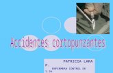PATRICIA LARA P. ENFERMERA CONTROL DE I.IH.. Objetivos: Mantener vigilancia epidemiológica activa del personal de salud en relación a accidentes laborales.